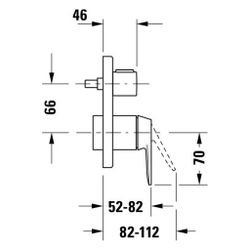 Duravit Manhattan Einhebel-Wannenmischer Unterputz, 2 Verbraucher, Chrom, Handbra... DURAVIT-MH5210018010 4067116383782 (Abb. 1)