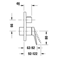 Duravit Wave Einhebel-Wannenmischer Unterputz, 2 Verbraucher, Chrom, 22,5l/min, R... DURAVIT-WA5210018010 4067116383621 (Abb. 1)