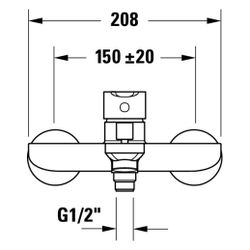 Duravit D-Code Einhebel-Wannenmischer Aufputz, Chrom, Anschlussart S-Anschlüsse, ... DURAVIT-DC5230001010 4067116367553 (Abb. 1)