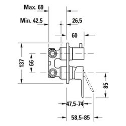 Duravit D-Code Einhebelmischer Unterputz Set, Anzahl Verbraucher 2, Chrom, Umstel... DURAVIT-DC5210008010 4067116367898 (Abb. 1)