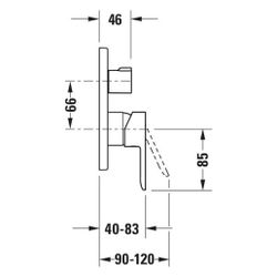 Duravit D-Code Einhebel-Brausemischer Unterputz, Anzahl Verbraucher 2, Mattschwar... DURAVIT-DC4210012046 4067116367720 (Abb. 1)