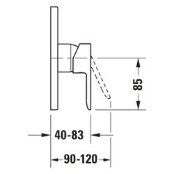 Duravit D-Code Einhebel-Brausemischer Unterputz, Anzahl Verbraucher 1, Chrom, 24,... DURAVIT-DC4210010010 4067116367294 (Abb. 1)