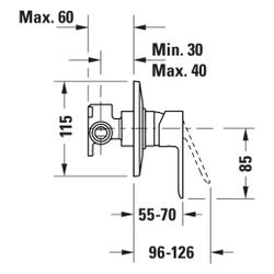 Duravit D-Code Einhebelmischer Unterputz Set, Anzahl Verbraucher 1, Chrom, 27l/mi... DURAVIT-DC4210007010 4067116367874 (Abb. 1)