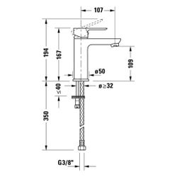 Duravit D-Code Einhebel-Waschtischmischer 167mm, Chrom Hochglanz, Keramikmischsys... DURAVIT-DC1023002010 4067116367256 (Abb. 1)