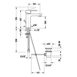 Duravit D-Code Einhebel-Waschtischmischer 167mm, Chrom HG, Keramikmischsystem, Au... DURAVIT-DC1023001010 4067116367669 (Abb. 1)