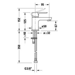 Duravit D-Code Einhebel-Waschtischmischer 125mm, Chrom Hochglanz, Keramikmischsys... DURAVIT-DC1013002010 4067116367638 (Abb. 1)