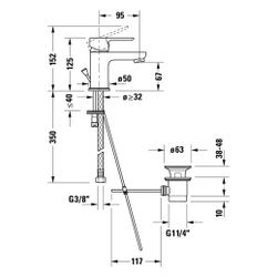 Duravit D-Code Einhebel-Waschtischmischer 125mm, Chrom HG, Keramikmischsystem, Au... DURAVIT-DC1013001010 4067116367607 (Abb. 1)