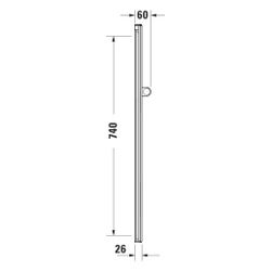 Duravit Brausestange 810mm, Handbrausehalterung höhenverstellbar, Chrom Weiß Hoch... DURAVIT-UV0600005005 4067116161540 (Abb. 1)