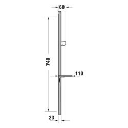 Duravit Brausestange mit Ablage 800mm, Handbrausehalterung höhenverstellbar, Chro... DURAVIT-UV0600015010 4067116374919 (Abb. 1)