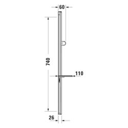 Duravit Brausestange mit Ablage 800mm, Handbrausehalterung höhenverstellbar, Chro... DURAVIT-UV0600015005 4067116374902 (Abb. 1)
