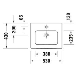 Duravit ME by Starck Waschtisch 430x530x180mm WonderGliss Weiß Hochglanz, Rechteck... DURAVIT-23365300001 4063382002082 (Abb. 1)