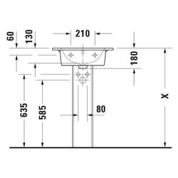 Duravit ME by Starck Waschtisch 430x530x180mm WonderGliss Weiß Hochglanz, Rechteck... DURAVIT-23365300001 4063382002082 (Abb. 1)