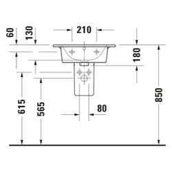 Duravit ME by Starck Waschtisch 430x530x180mm WonderGliss Weiß Hochglanz, Rechteck... DURAVIT-23365300001 4063382002082 (Abb. 1)