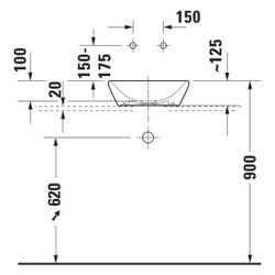 Duravit D-Neo Aufsatzbecken 400mm, Weiß Hochglanz, Quadratisch, ohne Überlauf... DURAVIT-2397400070 4067116345254 (Abb. 1)