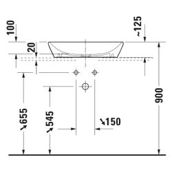 Duravit D-Neo Aufsatzbecken 600mm, Weiß Hochglanz, Rechteckig, ohne Überlauf... DURAVIT-2397600070 4067116346756 (Abb. 1)