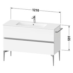Duravit Sivida Waschtischunterbau bodenstehend 477x1210x591mm, Mattweiß, Griff... DURAVIT-SV4646010180000 4067116392180 (Abb. 1)