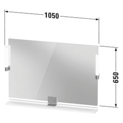 Duravit Sivida Spiegel Wandmontage 36x1050x650mm Nussb. Matt LED 9W Betätigung... DURAVIT-SV7423010790000 4067116406313 (Abb. 1)