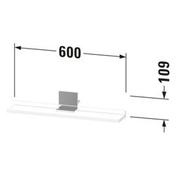 Duravit Sivida Spiegel-Ablage 600x115x35mm Chrom/Graphit Matt ohne Konsolenträ... DURAVIT-SV7431010490000 4067116411812 (Abb. 1)