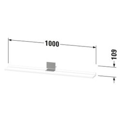 Duravit Sivida Spiegel-Ablage 1000x115x35mm Chrom/Mattweiß ohne Konsolenträger... DURAVIT-SV7433010180000 4067116412666 (Abb. 1)
