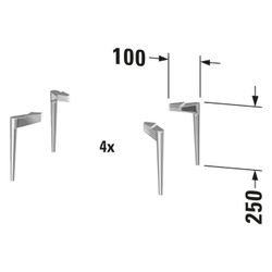Duravit Sockelfuß Sivida 100x30x250mm 4er Set C für Serie Sivida bodenstehende... DURAVIT-SV9053010100000 4067116399356 (Abb. 1)