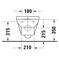 Duravit No.1 Wand-WC 480x365x400mm, Weiß Hochglanz, 4,5l, Tiefspüler, rimless, waag... DURAVIT-2575090000 4053424912387 (Abb. 1)