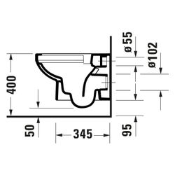 Duravit No.1 Wand-WC 480x365x400mm, Weiß Hochglanz, 4,5l, Tiefspüler, rimless, waag... DURAVIT-2575090000 4053424912387 (Abb. 1)