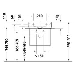 Duravit DuraSquare Waschtisch 400x500x145mm Compact WonderGliss Weiß Hochglanz, Re... DURAVIT-23565000701 4063382007254 (Abb. 1)