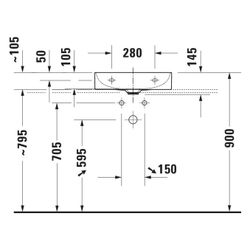 Duravit DuraSquare Waschtisch 400x500x145mm Compact WonderGliss Weiß Hochglanz, Re... DURAVIT-23565000701 4063382007254 (Abb. 1)