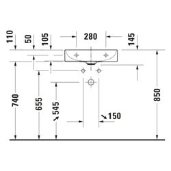 Duravit DuraSquare Waschtisch 400x500x145mm Compact WonderGliss Weiß Hochglanz, Re... DURAVIT-23565000701 4063382007254 (Abb. 1)
