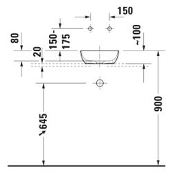 Duravit Sivida Aufsatzbecken mit Konsole 330x410x123mm, Rund, 1 Becken, 1 Waschplat... DURAVIT-2680223200 4067116417425 (Abb. 1)