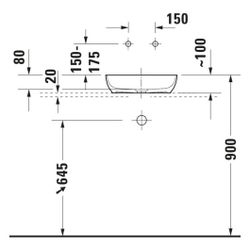 Duravit Sivida Aufsatzbecken mit Konsole 500x1280x123mm Eckig 1 Becken 1 Waschplatz... DURAVIT-268020FH00 4067116431735 (Abb. 1)