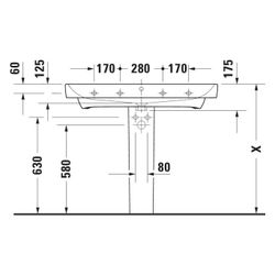 Duravit No.1 Waschtisch 460x1000x173mm wandhäng., Weiß Hochglanz, Rechteckig, 1 Wa... DURAVIT-23751000002 4067116994384 (Abb. 1)