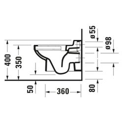 Duravit No.1 Wand-WC 480x325x345mm, Weiß Hochglanz, 4,5l, Tiefspüler, rimless, waag... DURAVIT-2574090000 4053424701639 (Abb. 1)
