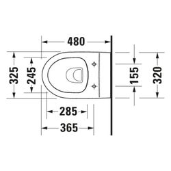 Duravit No.1 Wand-WC 480x325x345mm, Weiß Hochglanz, 4,5l, Tiefspüler, rimless, waag... DURAVIT-2574090000 4053424701639 (Abb. 1)