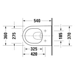 Duravit D-Neo Wand-WC 540x370x360mm, Weiß Hochglanz, 4,5l, Tiefspüler, rimless, Dur... DURAVIT-2577090000 4063382016928 (Abb. 1)