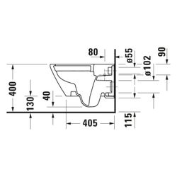 Duravit D-Neo Wand-WC 540x370x360mm, Weiß Hochglanz, 4,5l, Tiefspüler, rimless, Dur... DURAVIT-2577090000 4063382016928 (Abb. 1)