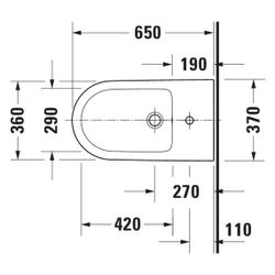 Duravit D-Neo Stand Bidet 650x370x400mm, Weiß Hochglanz, 1 HL, mit Überlauf mit Bef... DURAVIT-2294100000 4063382017208 (Abb. 1)