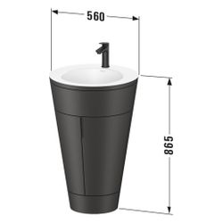 Duravit Starck 1 Waschtisch-Set C-bonded bds Lack 605x560x864mm, Taupe SM/Matt... DURAVIT-S19512O70600000 4067116422917 (Abb. 1)