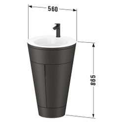 Duravit Starck 1 Waschtisch-Set C-bonded bds Lack 605x560x864mm, Taupe SM/Weiß... DURAVIT-S19513O34600010 4067116425581 (Abb. 1)