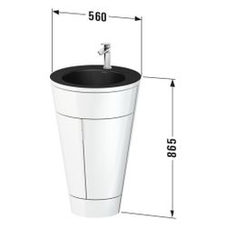 Duravit Starck 1 Waschtisch-Set C-bonded bds Lack 605x560x864mm, Nachtblau SM/... DURAVIT-S19514O70980010 4067116427271 (Abb. 1)