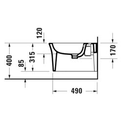 Duravit White Tulip Wandbidet 540x370x315mm, Weiß Hochglanz, 1 HL, HLB, Überlauf, v... DURAVIT-2293150000 4053424980379 (Abb. 1)