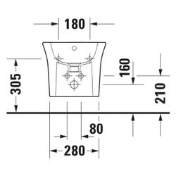 Duravit White Tulip Wandbidet 540x370x315mm, Weiß Hochglanz, 1 HL, HLB, Überlauf, v... DURAVIT-2293150000 4053424980379 (Abb. 1)