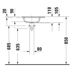 Duravit Sivida Waschtisch 300x410x110mm Weiß Seidenmatt rechteckig 1 Waschplatz M o... DURAVIT-2650053200 4067116415940 (Abb. 1)