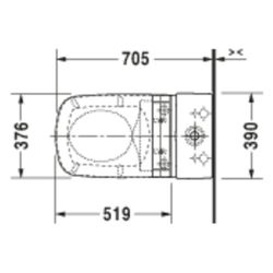Duravit Stand WC Kombination für Dusch-WC-Sitz DuraStyle 705x390x420mm, Weiß Hochgl... DURAVIT-2156590000 4021534854576 (Abb. 1)