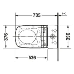 Duravit Stand WC Kombination für Dusch-WC-Sitz DuraStyle 705x390x420mm, Weiß Hochgl... DURAVIT-2156590000 4021534854576 (Abb. 1)