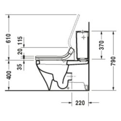 Duravit Stand WC Kombination für Dusch-WC-Sitz DuraStyle 705x390x420mm, Weiß Hochgl... DURAVIT-2156590000 4021534854576 (Abb. 1)