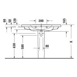 Duravit D-Code Waschtisch 480x1000x165mm Weiß Hochglanz Rund 1 Waschplatz/HL M mit... DURAVIT-23991000002 4067116379495 (Abb. 1)