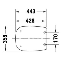 Duravit Univavo WC-Sitz eckig Weiß, 359x49x443mm, mit Absenkautomatik, Sitzgarnitur... DURAVIT-0024390000 4067116360790 (Abb. 1)
