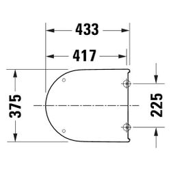 Duravit Univavo WC-Sitz D-shaped Weiß, 374x51x432mm, mit Absenkautomatik, Sitzgarni... DURAVIT-0024190000 4067116360752 (Abb. 1)
