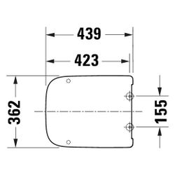 Duravit Univavo WC-Sitz eckig Weiß, 362x50x438mm, mit Absenkautomatik, Sitzgarnitur... DURAVIT-0023790000 4067116345230 (Abb. 1)